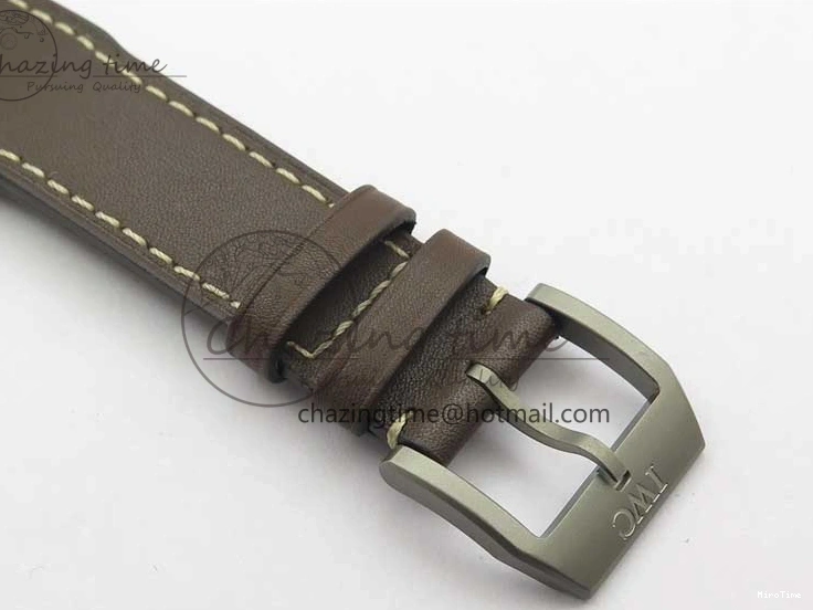 MIROTIME 0507 Mark XVIII IW327006 Titanium V7F 1:1 Best Edition Black Dial on Brown Leather Strap A Attractive 7080
